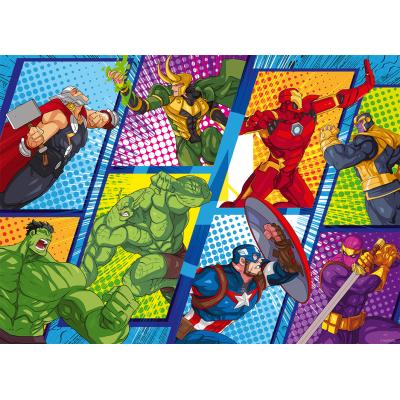 Puzzle Nathan-04147 Marvel Avengers - Avenger Gegen Schurken