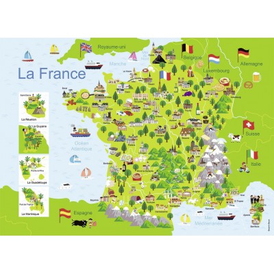 Puzzle Nathan-86732 Frankreichkarte