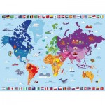 Puzzle  Nathan-86883 XXL Teile - World Map