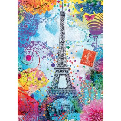 Puzzle  Nathan-87813 Tour Eiffel Multicolore