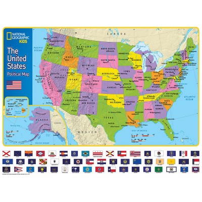 Puzzle New-York-Puzzle-NG1710 XXL Teile - The USA and Its Flags