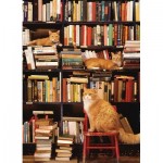 Puzzle  Cobble-Hill-85080 XXL Teile - Gotham Bookstore Cats