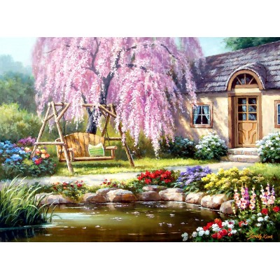 Puzzle  Perre-Anatolian-1089 Cherry Blossom Cottage