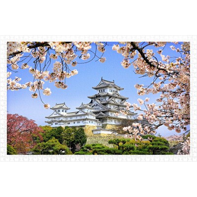 Pintoo-H1436 Puzzle aus Kunststoff - Himeji-jo Castle in Spring Cherry Blossoms