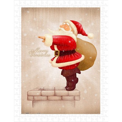 Pintoo-H1608 Puzzle aus Kunststoff - Santa Claus Dive in The Fireplace