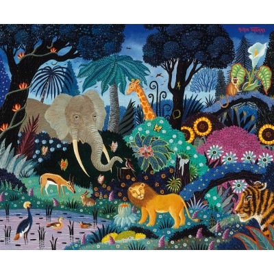 Puzzle-Michele-Wilson-A065-900 Handgeschnittenes Holzpuzzle - Night In The Jungle