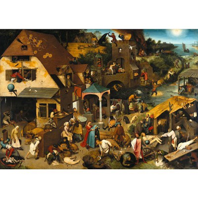 Puzzle-Michele-Wilson-A131-650 Puzzle aus handgefertigten Holzteilen - Brueghel: Flämische Sprichwörter