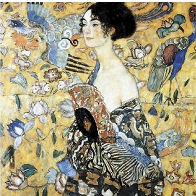 Puzzle-Michele-Wilson-A515-350 Handgeschnittenes Holzpuzzle - Klimt : Lady With Fan