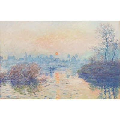 Puzzle-Michele-Wilson-A697-350 Puzzle aus handgefertigten Holzteilen - Claude Monet - Untergehende Sonne in Lavacourt