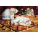 Puzzle aus handgefertigten Holzteilen - Agnes Augusta Talboys: Katzen auf dem Schachbrett