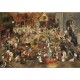 Puzzle aus handgefertigten Holzteilen - Brueghel: Der Kampf zwischen Karneval und Fasten