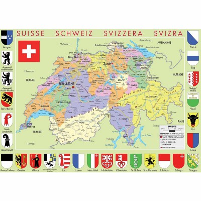 Puzzle-Michele-Wilson-W77-50 Puzzle aus handgefertigten Holzteilen - Karte der Schweiz