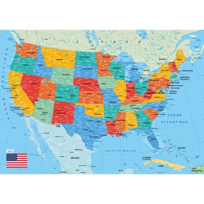Puzzle-Michele-Wilson-W84-50 Holzpuzzle - Karte der Vereinigten Staaten