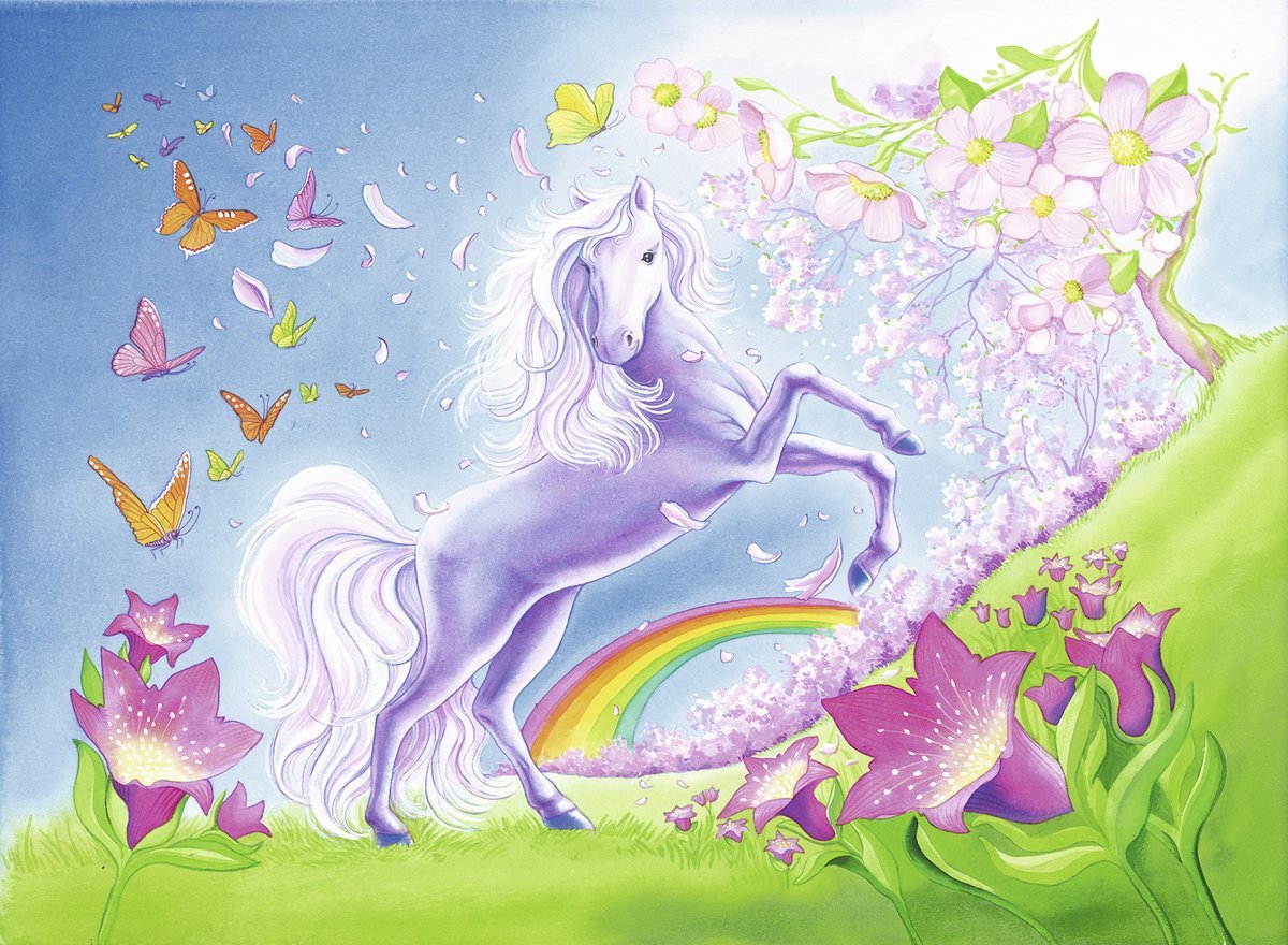 Розовый конь песни. Сказочный Единорог. Сказочные лошади. Сказочный конь. Волшебная лошадка рисование.