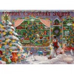 Puzzle  Ravensburger-00215 Merry Christmas Shoppe