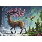 Puzzle  Ravensburger-00616 Der Hirsch als Frühlingsbote