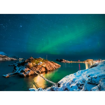 Ravensburger-00845 Nordlichter, Tromsø, Norwegen (Puzzle Highlight, Skandinavien)