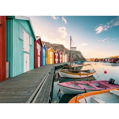 Puzzle  Ravensburger-00847 Schwimmende Häuser in Smögen, Schweden
