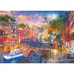 Puzzle  Ravensburger-00884 Sonnenuntergang über Amsterdam