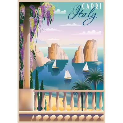 Puzzle  Ravensburger-01209 Postkarte Capri