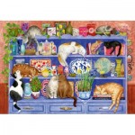  Ravensburger-01367 Wellness & Puzzle - Katzen im Regal