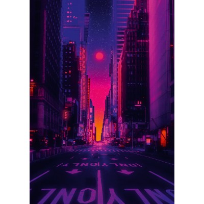 Puzzle  Ravensburger-01436 Die Neonlichter von New York
