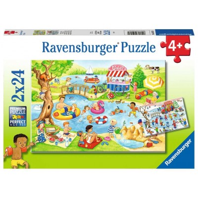 Ravensburger-05057 2 Puzzles - Erholung am See