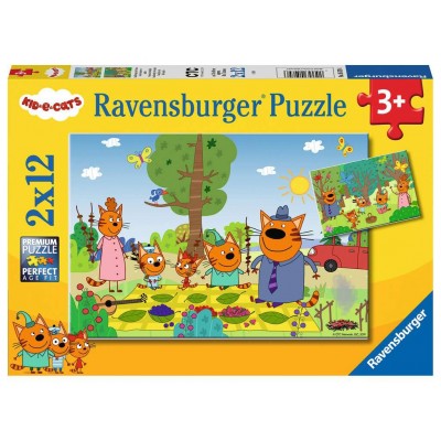 Ravensburger-05079 2 Puzzles - Kid e Cats