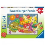  Ravensburger-05248 2 Puzzles - Obst une Gemüse