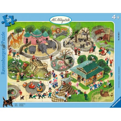  Ravensburger-05565 Rahmenpuzzle - Im Zoo