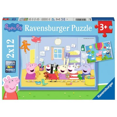 Ravensburger-05574 2 Puzzles - Peppa Pig