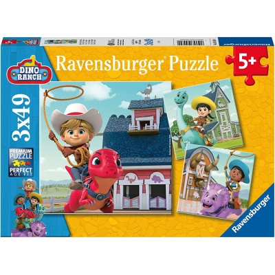 Ravensburger-05589 3 Puzzles - Dino Ranch