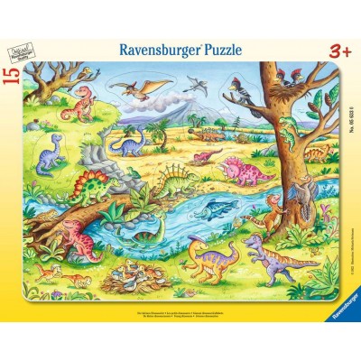  Ravensburger-05633 Rahmenpuzzle - Die kleinen Dinosaurier