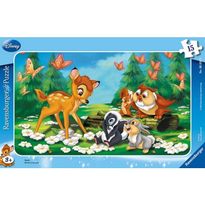 Ravensburger-06039 15 Teile Rahmenpuzzle - Bambi und seine Freunde