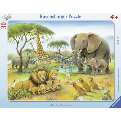 Ravensburger-06146 Rahmenpuzzle - Afrikas Tierwelt