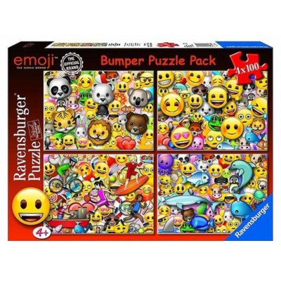 Ravensburger-06967 4 Puzzles - Emoji