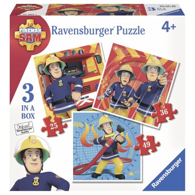 Ravensburger-07065 3 puzzles - Feuerwehrmann Sam