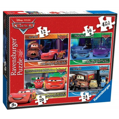 Ravensburger-07259 4 Puzzles - Cars