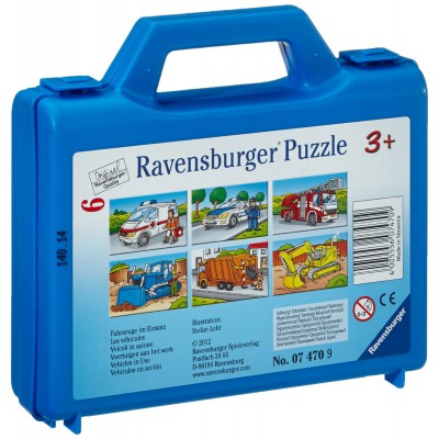  Ravensburger-07470 Würfelpuzzle - Fahrzeuge im Einsatz