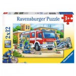Puzzle  Ravensburger-07574 Polizei und Feuerwehr
