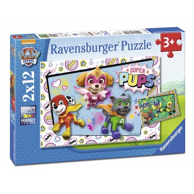Ravensburger-07613 2 Puzzles - Paw Patrol