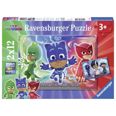 Ravensburger-07622 2 Puzzles - PJ Masks