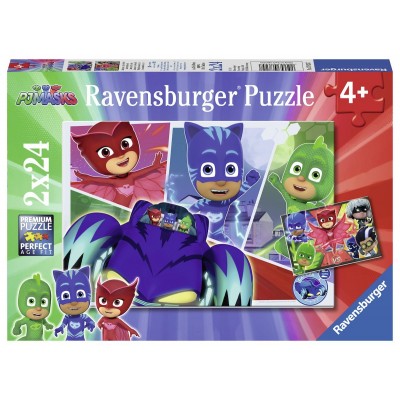 Ravensburger-07825 2 Puzzles - PJ Masks