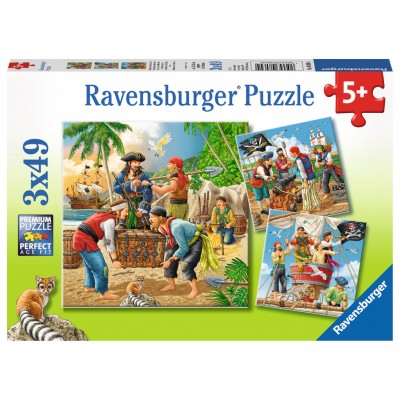  Ravensburger-08030 3 Puzzles - Abenteuer auf hoher See
