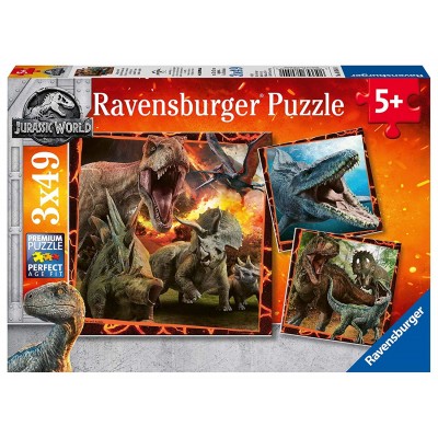  Ravensburger-08054 3 Puzzles - Jurassic World