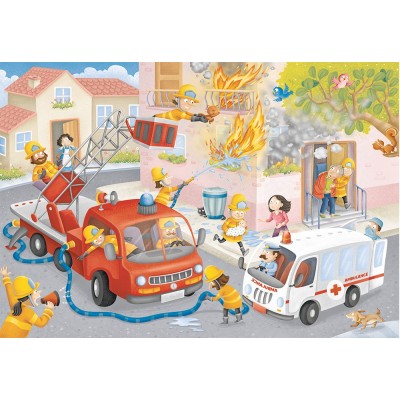 Puzzle Ravensburger-09641 Feuerwehrmann-Rettung!