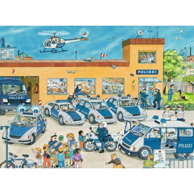  Ravensburger-10867 Puzzle 100 Teile XXL - Polizei