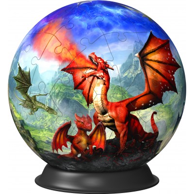  Ravensburger-11565 3D Puzzle - Puzzle-Ball Mystische Drachen