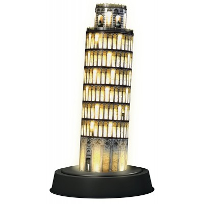 Ravensburger-12521 3D Puzzle mit LED - Schiefer Turm von Pisa