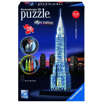  Ravensburger-12595 3D Puzzle mit Led - Chrysler Building